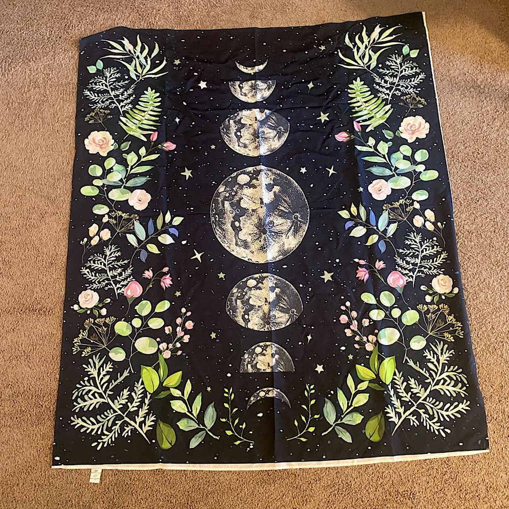 Floral Moon Phases Tapestry